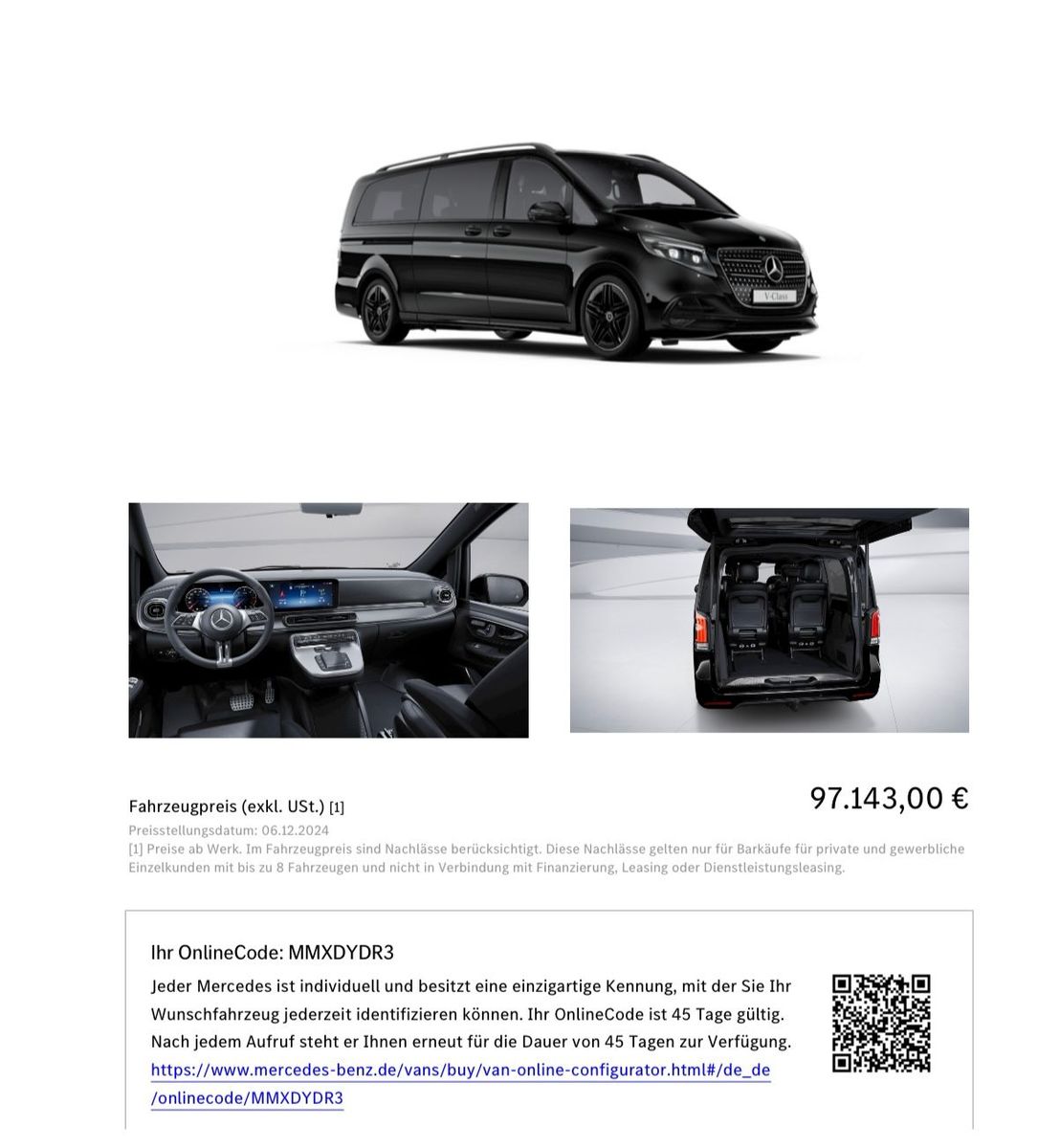 Mercedes-Benz V 300 V 300 d 4M AMG VIP EXTRALONG °2025°NETTO°