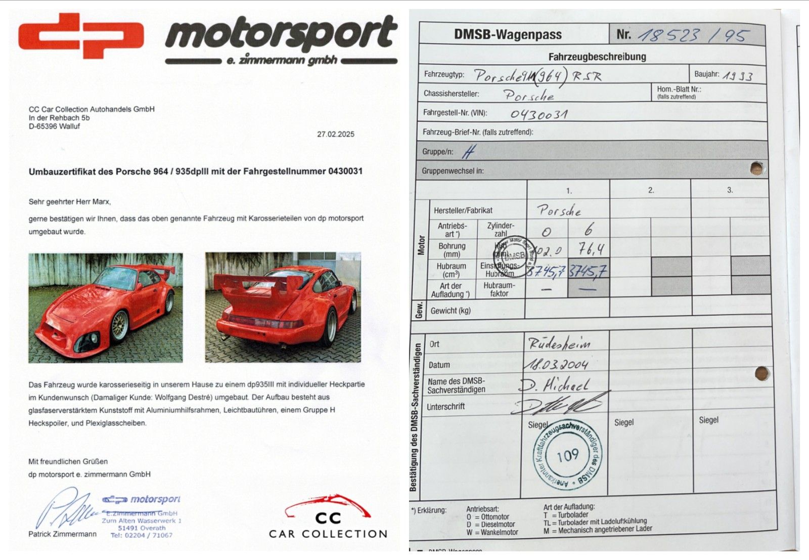 Porsche 964 964/935 RSR Gruppe H ex.VLN -komplett Neuaufbau