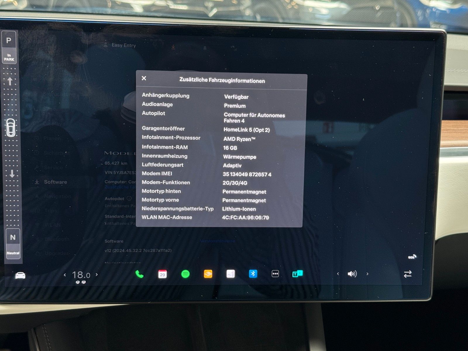 Tesla Model S MODEL S PALLADIUM MAXIMAL RANGE | WOOD | AHK |